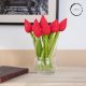Textil tulipán piros/fehér 